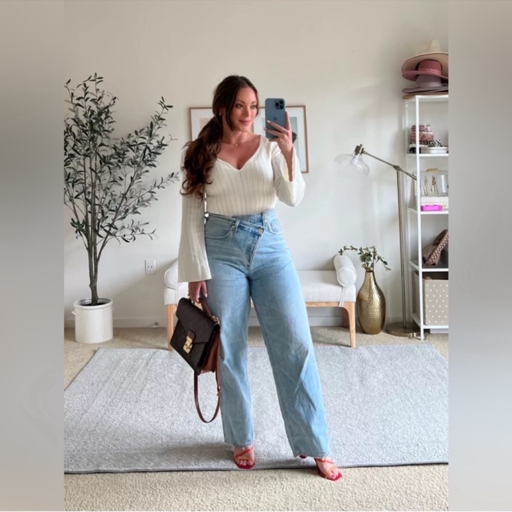 AGOLDE Crisscross Criss Cross Straight Jeans in Dimension